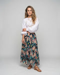 Women's Lace Blouse Top Lace-Up Detail Balloon Sleeves Backless - Front View