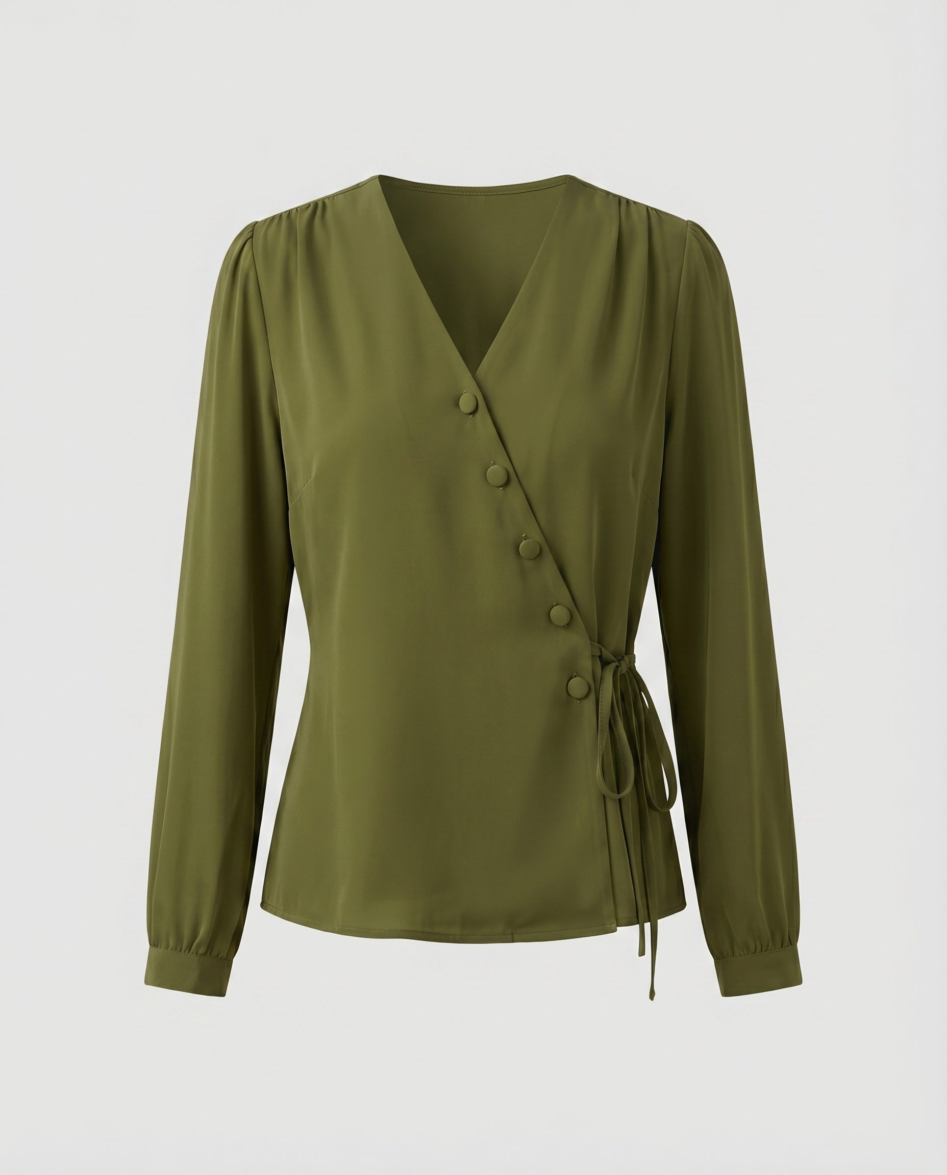 Women's Elegant Blouse Shirt with Modern Wrap Design