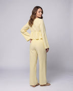Women's Relaxed Two-Piece Set with Trendy Tie Belt - Back View