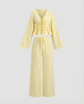 Women's Relaxed Two-Piece Set with Trendy Tie Belt