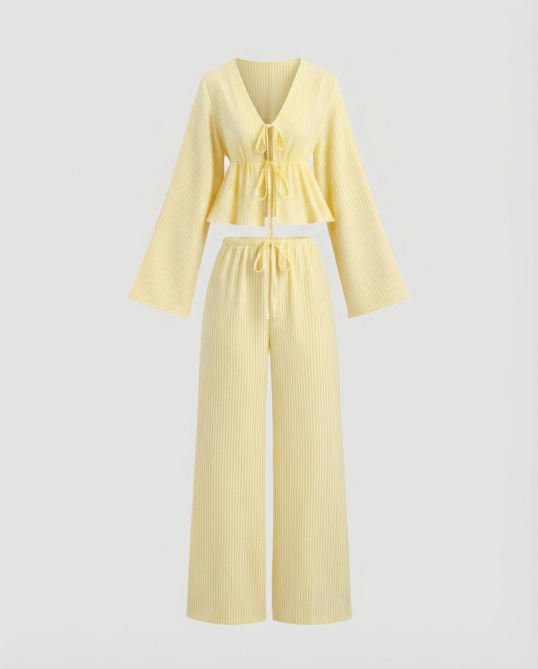Women's Relaxed Two-Piece Set with Trendy Tie Belt