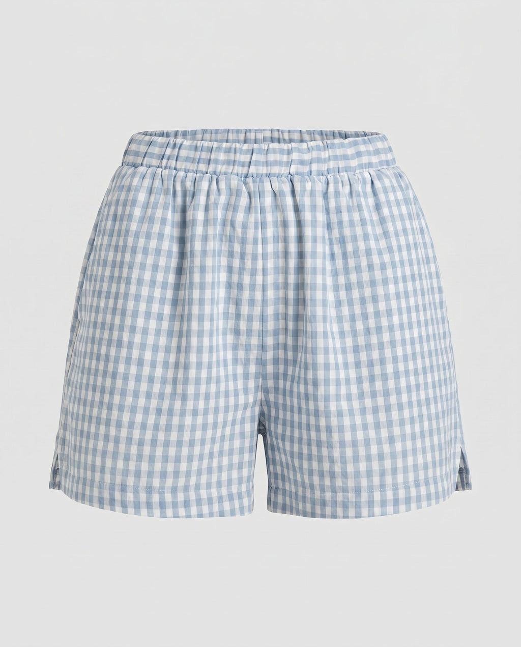 Women's Casual Harem Pants with Elastic Waistband and Checkered Design