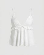 Women's Loose Blouse Top with Ruffle Details
