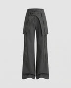 Women's Stylish High-Waisted Cargo Pants with Adjustable Drawstring