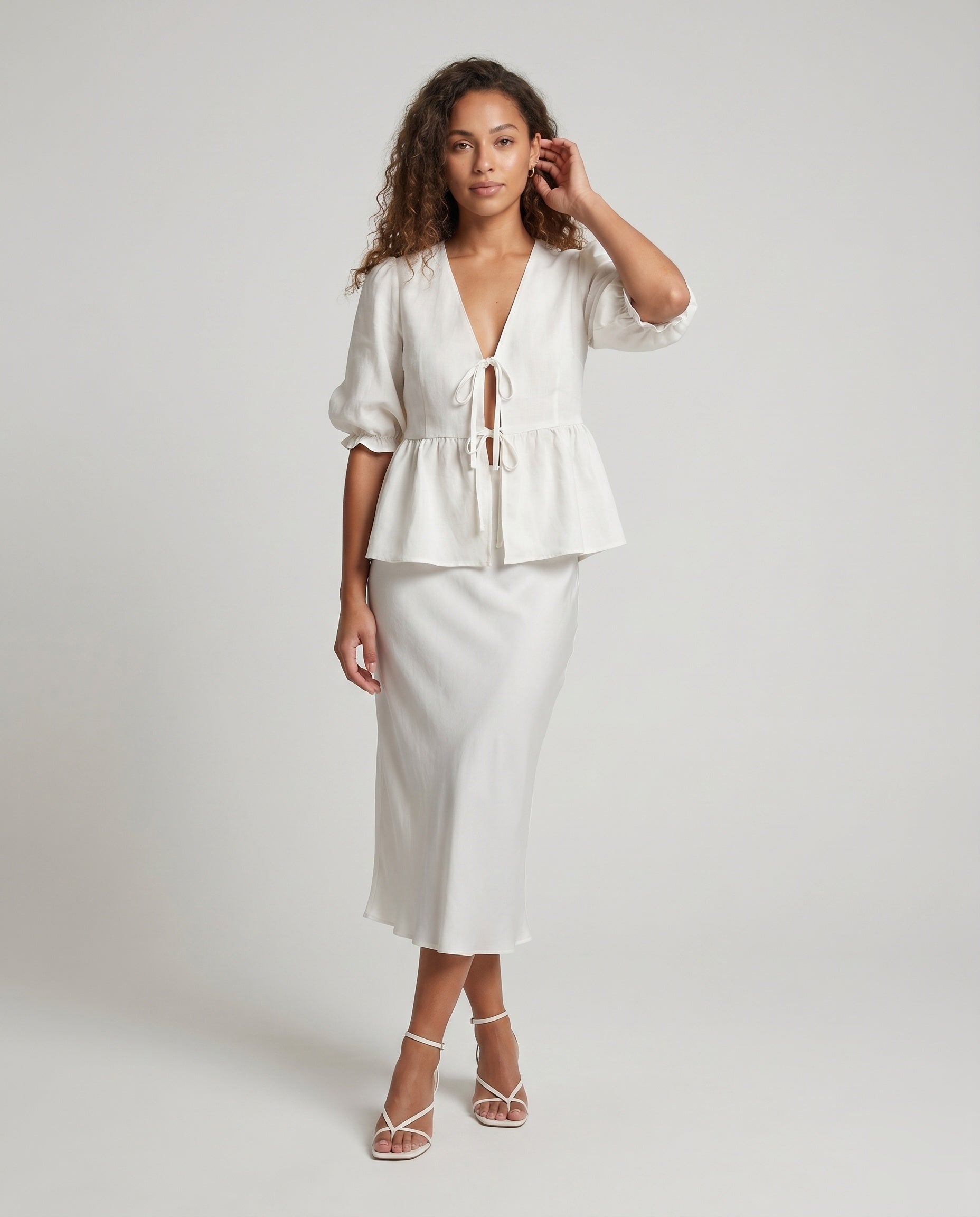 Women's Blouse-Tunic with Deep Back View - Front View