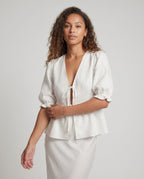 Women's Blouse-Tunic with Deep Back View - Upper Body View