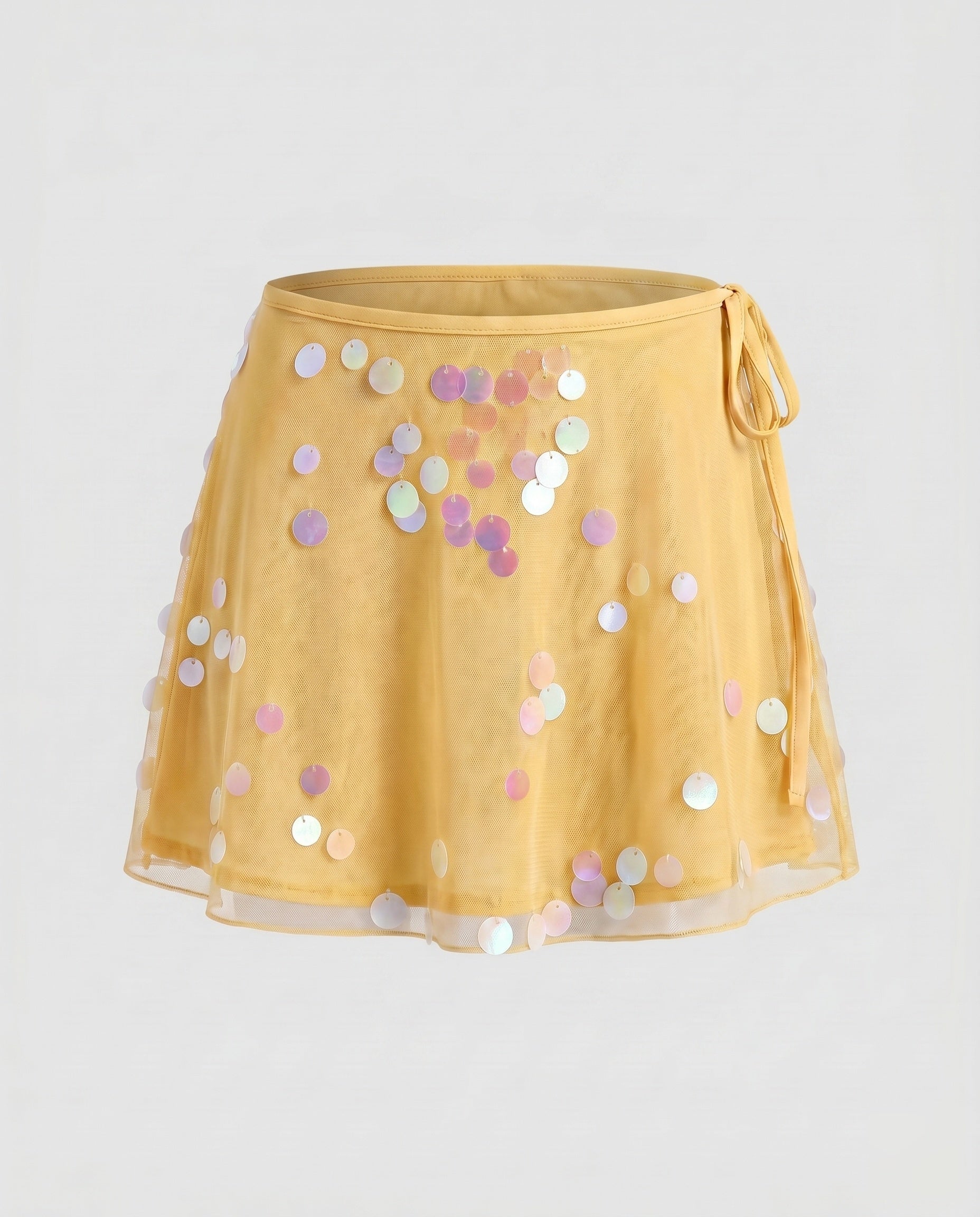 Women's Ruffle Skirt with Transparent Blouse Insert, Playful Details