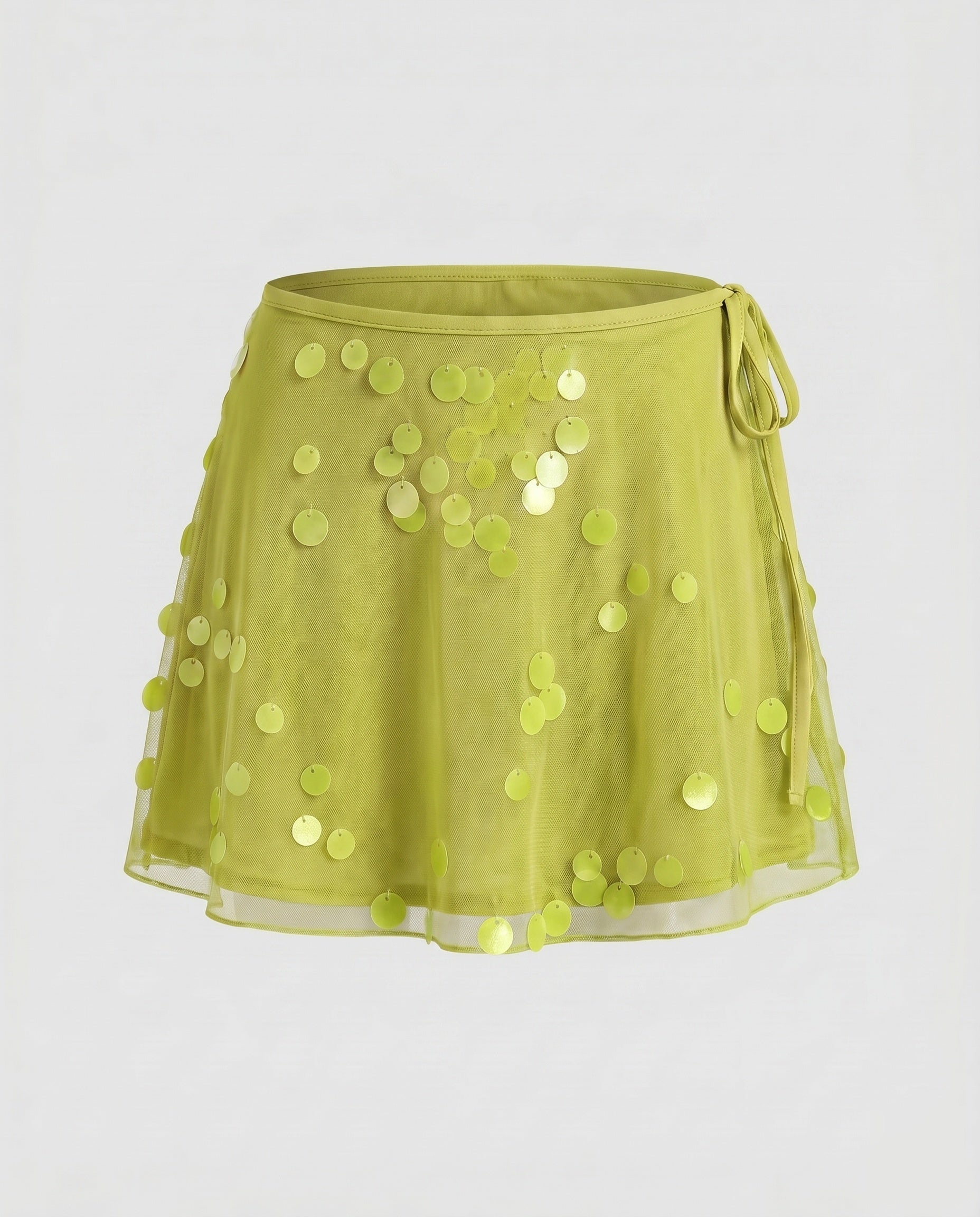 Women's Ruffle Skirt with Transparent Blouse Insert, Playful Details