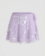 Women's Ruffle Skirt with Transparent Blouse Insert, Playful Details