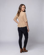 Women's Blouses with Soft Texture and Ruffled Hem - Back View
