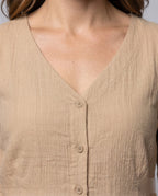 Women's Blouses with Soft Texture and Ruffled Hem - Close-Up Detail