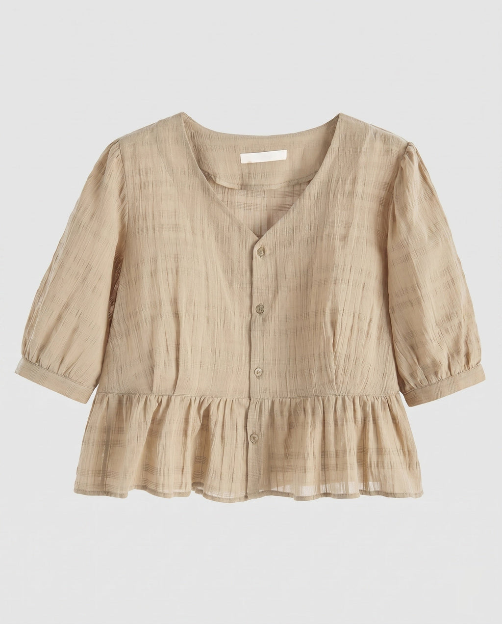 Women's Blouses with Soft Texture and Ruffled Hem