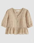 Women's Blouses with Soft Texture and Ruffled Hem