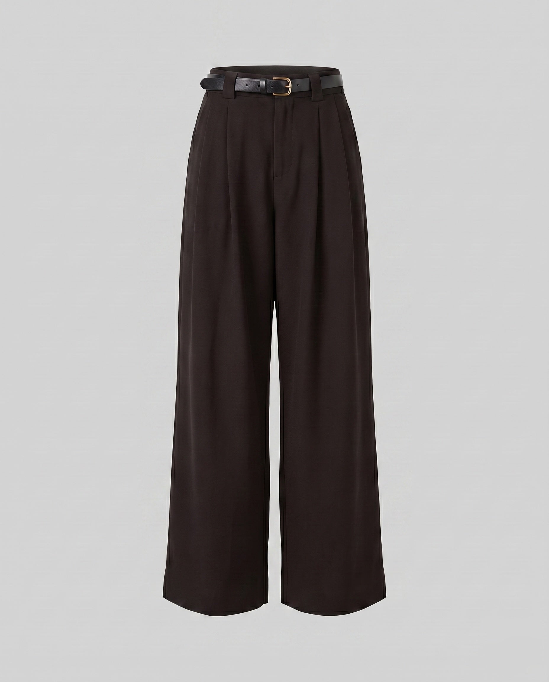Women's Elegant Wide Linen Pants with High-Waisted Cut