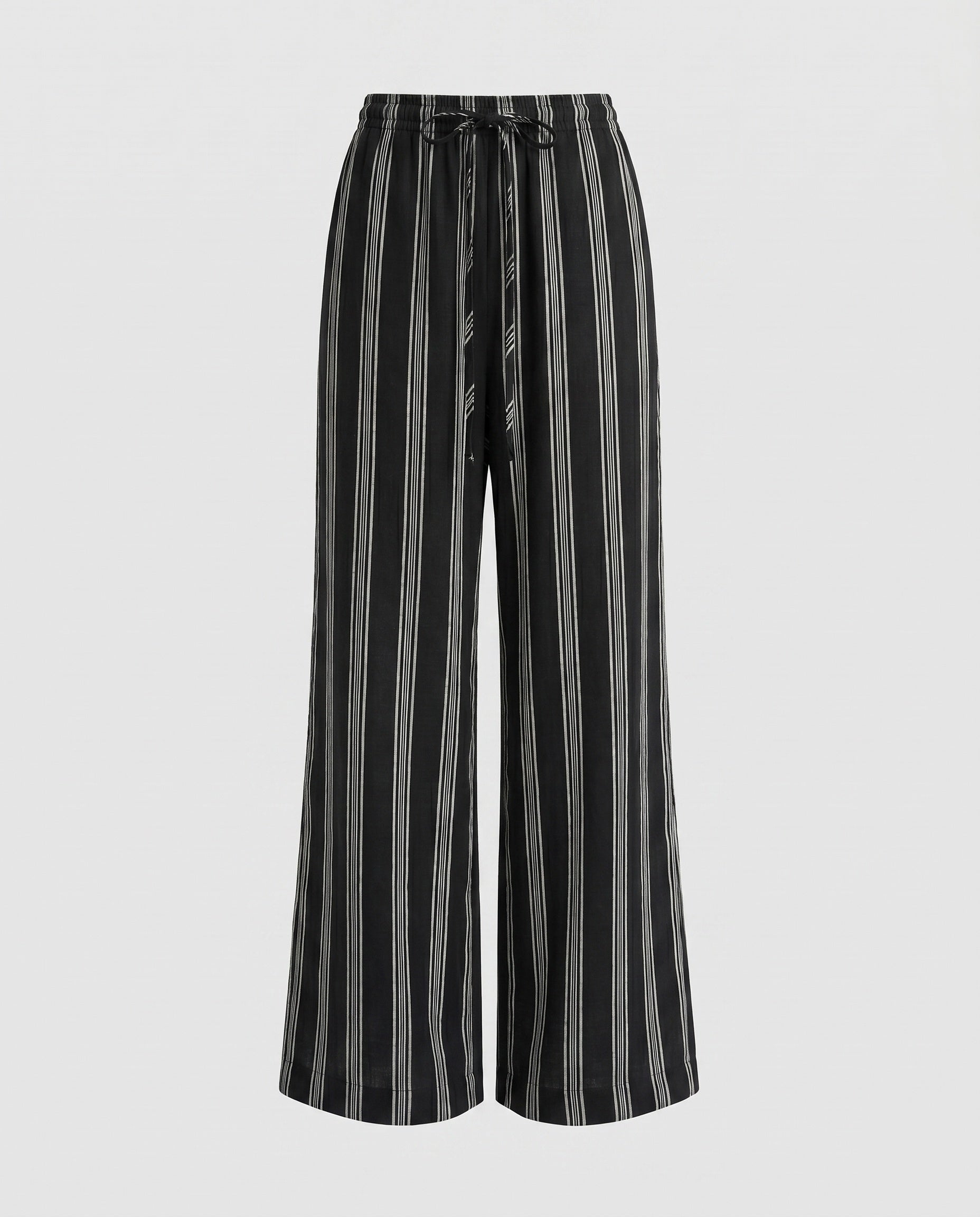 Women's Airy Linen Pants with Elegant Stripes