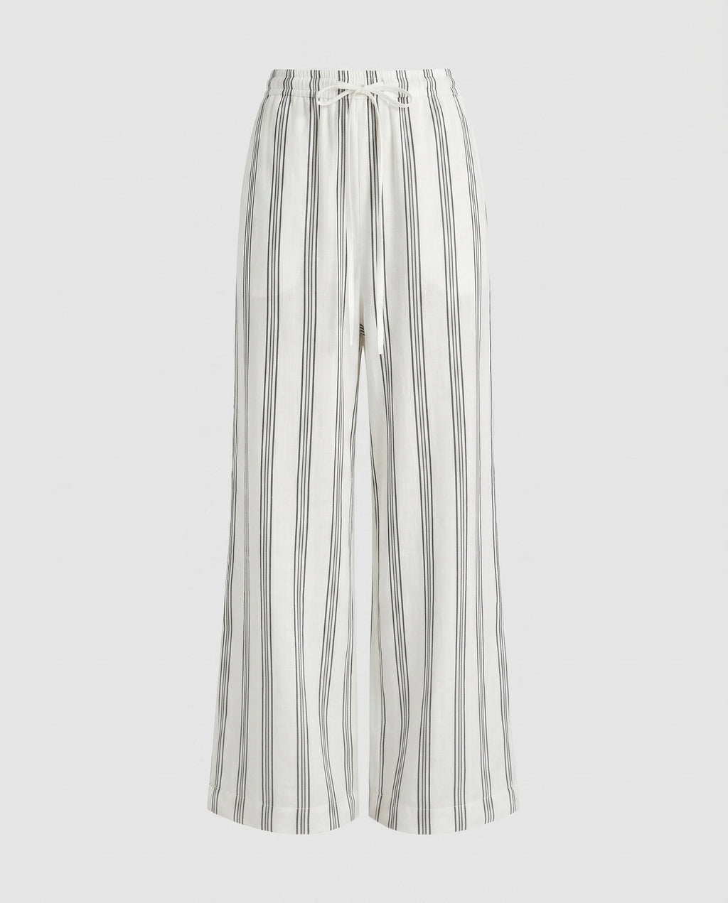 Women's Airy Linen Pants with Elegant Stripes