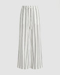 Women's Airy Linen Pants with Elegant Stripes