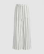 Women's Airy Linen Pants with Elegant Stripes
