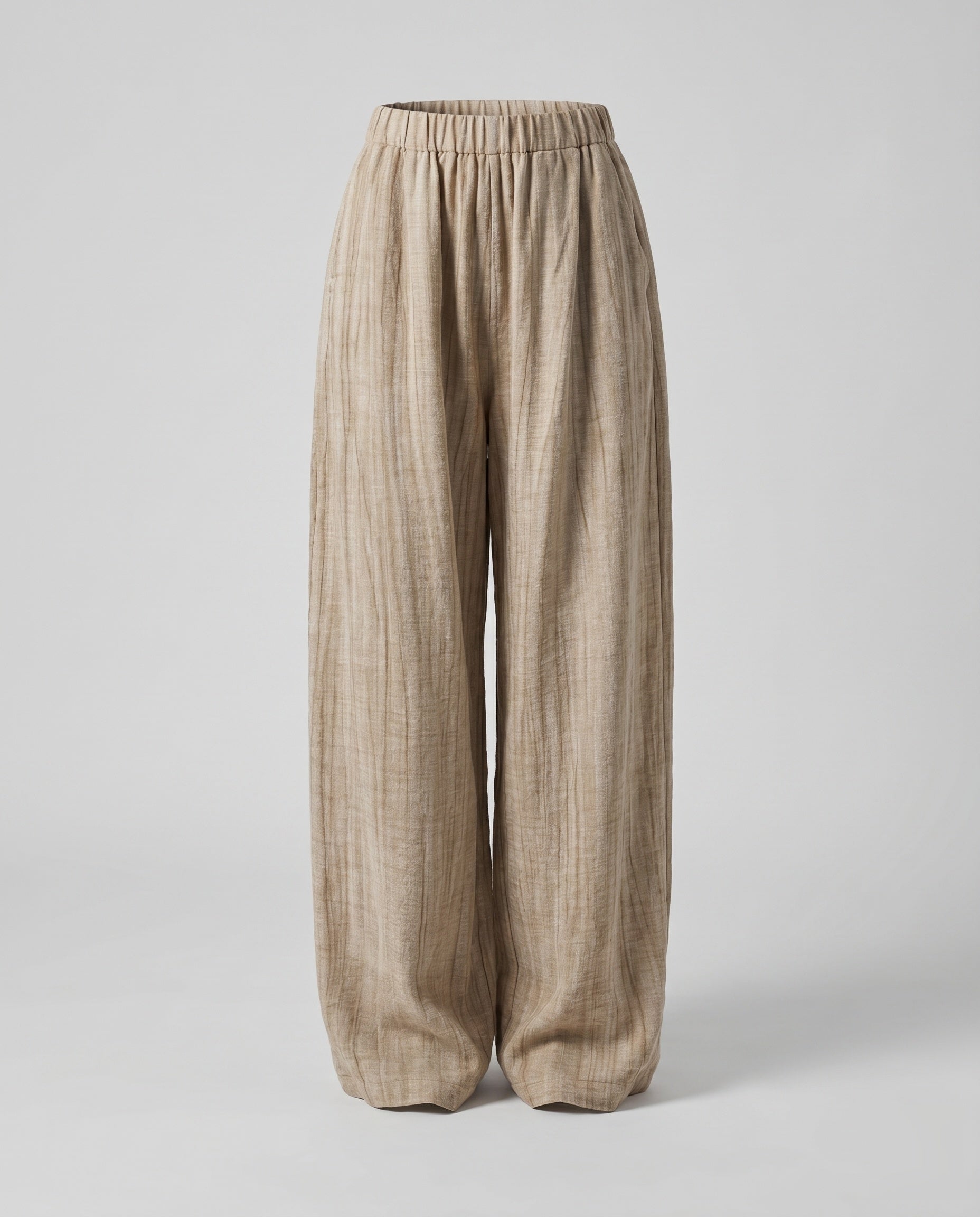 Women's Airy Palazzo Pants with High Waistband and Elegant Pockets