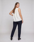 Women's Airy Blouse Shirt with Fine Ruffle Details - Back View