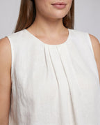 Women's Airy Blouse Shirt with Fine Ruffle Details - Close-Up Detail