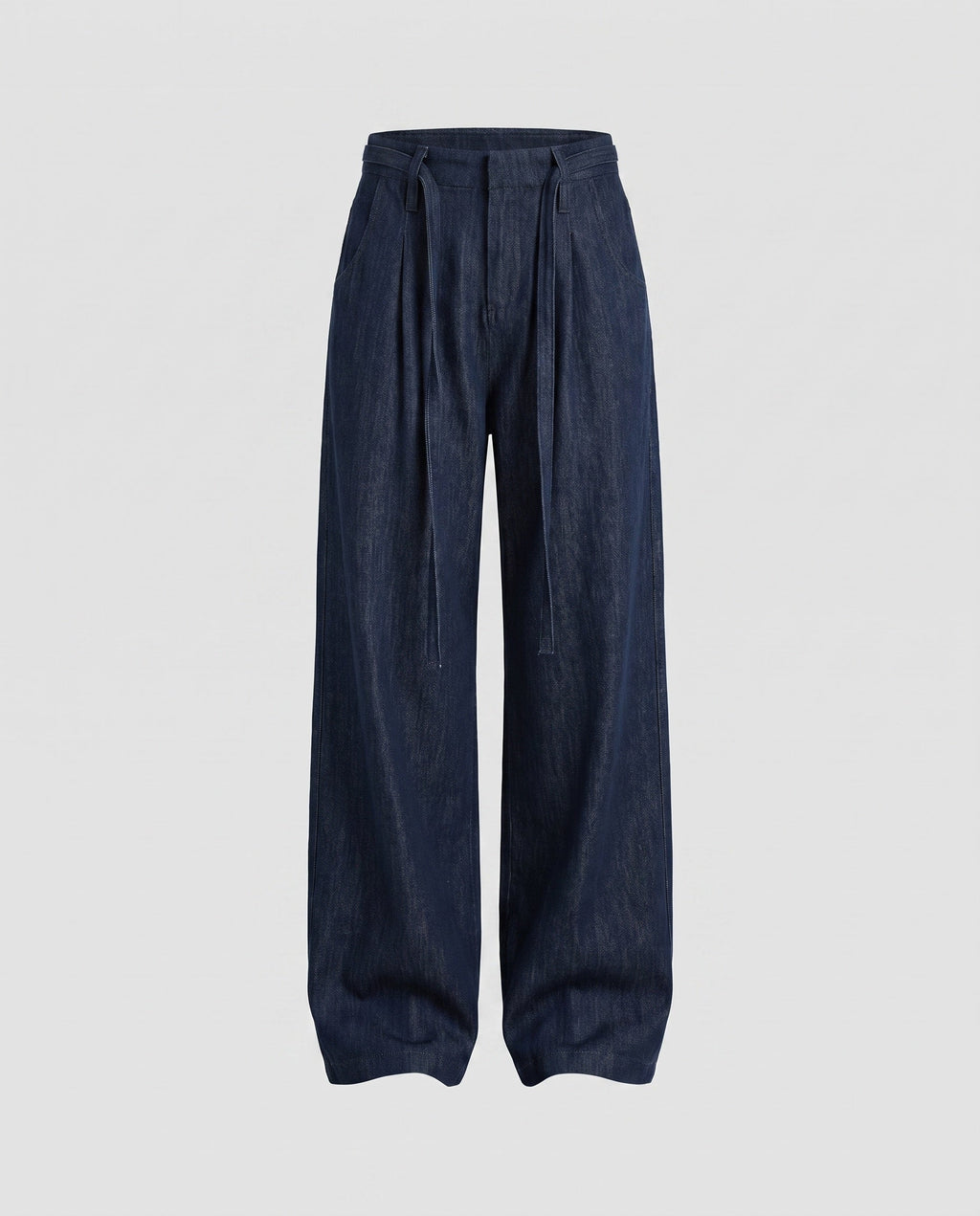 Women's Wide Denim Pants with Elastic Waistband and Practical Pockets