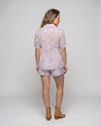 Women's Shirt Dress with Floral Patterns, Swinging Skirt Country Girl - Back View