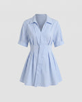 Women's Shirt Dress with Tailored Cut and Striped Design Country Girl