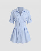 Women's Shirt Dress with Tailored Cut and Striped Design Country Girl