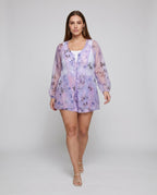 Women's Elegant Patterned Blouse-Shorts Combination Country Girl - Front View