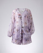 Women's Elegant Patterned Blouse-Shorts Combination Country Girl