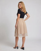 Women's Elegant Blouse Dress with Asymmetrical Skirt - Back View
