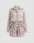 Women's Casual Blouse Set with Floral Pattern