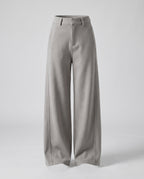 Women's Wide Cut Fabric Pants with Modern Details