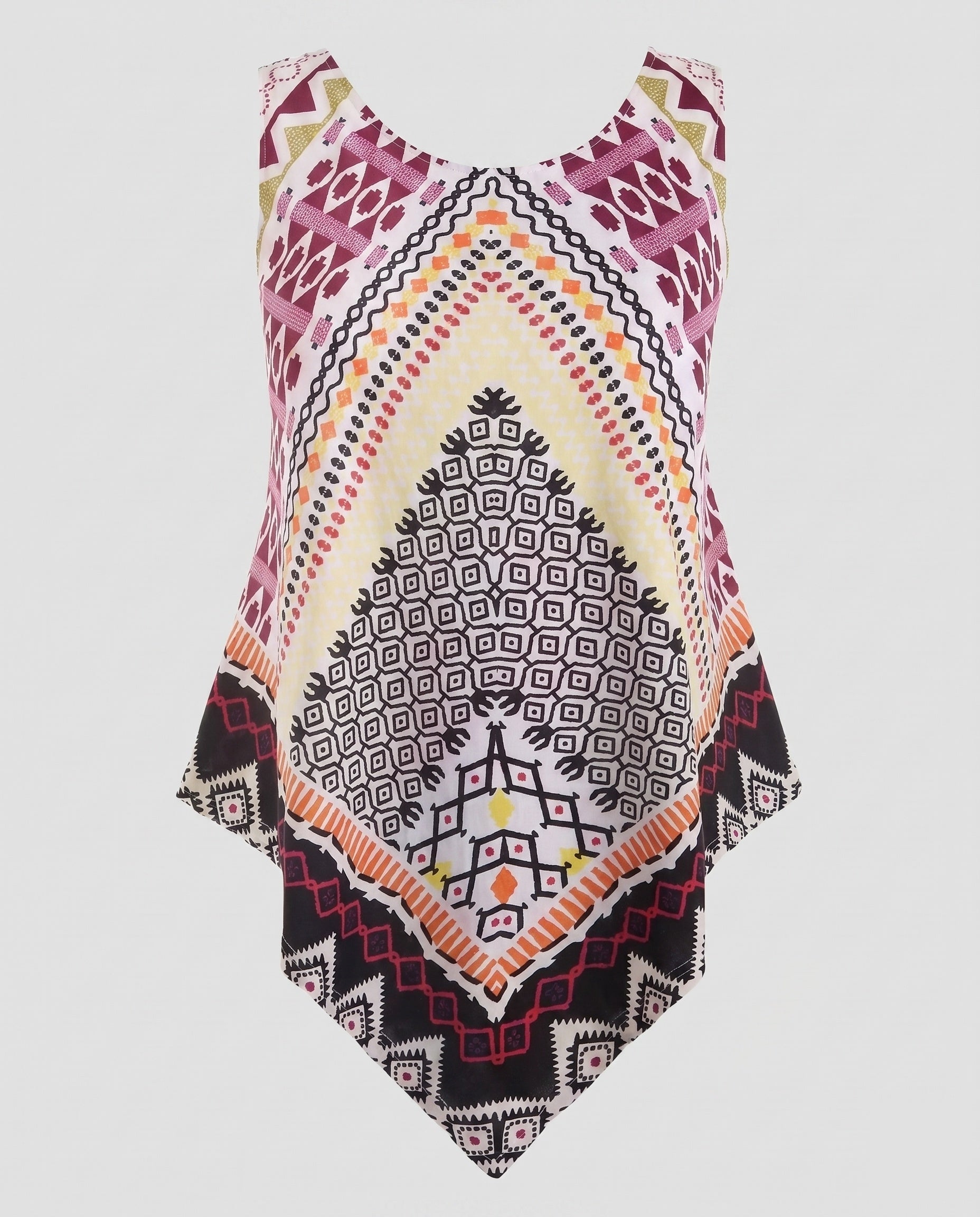 Women's Asymmetrical Blouse Top with Creative Patterns