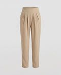 Women's Elegant High-Waist Pants with Pleats and Practical Pockets