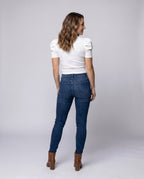 Women's Short-Sleeve Blouse Top with Puff Sleeves - Back View