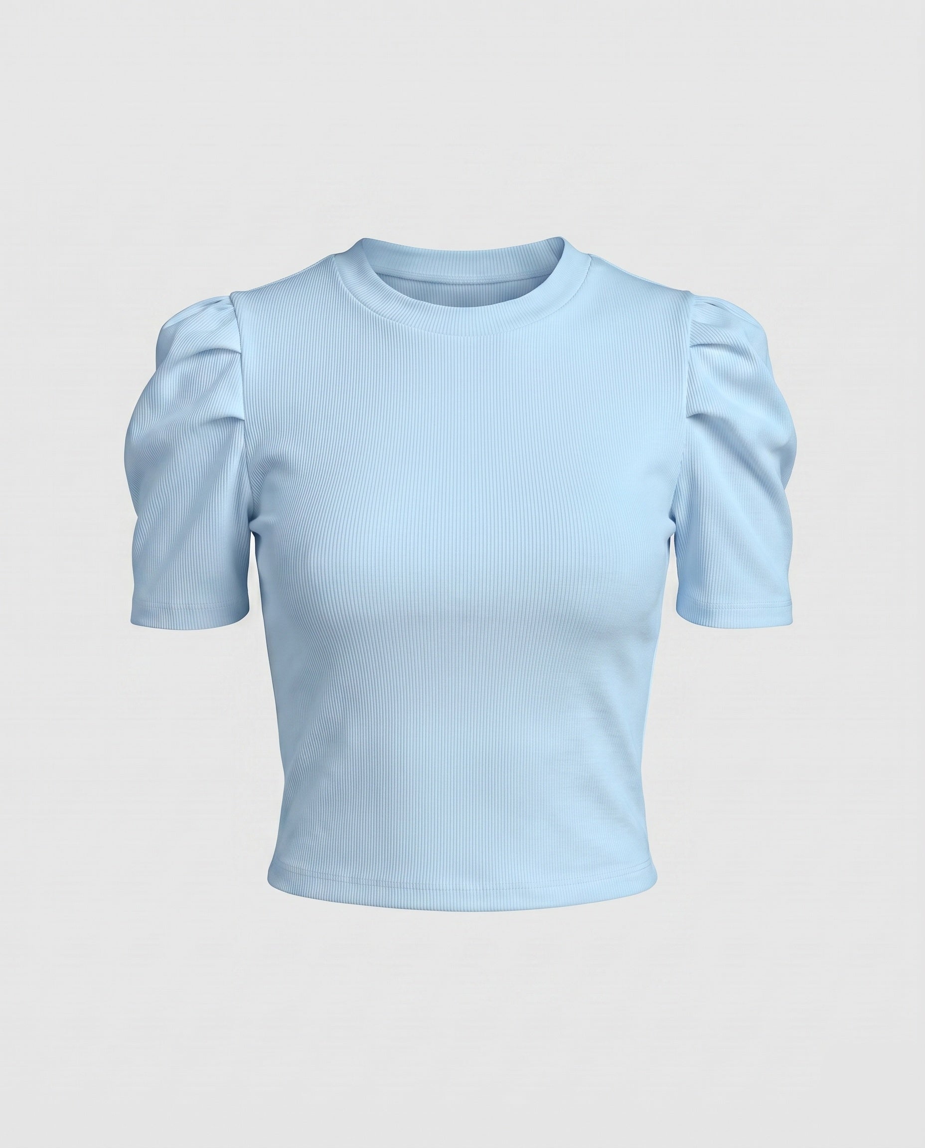 Women's Short-Sleeve Blouse Top with Puff Sleeves