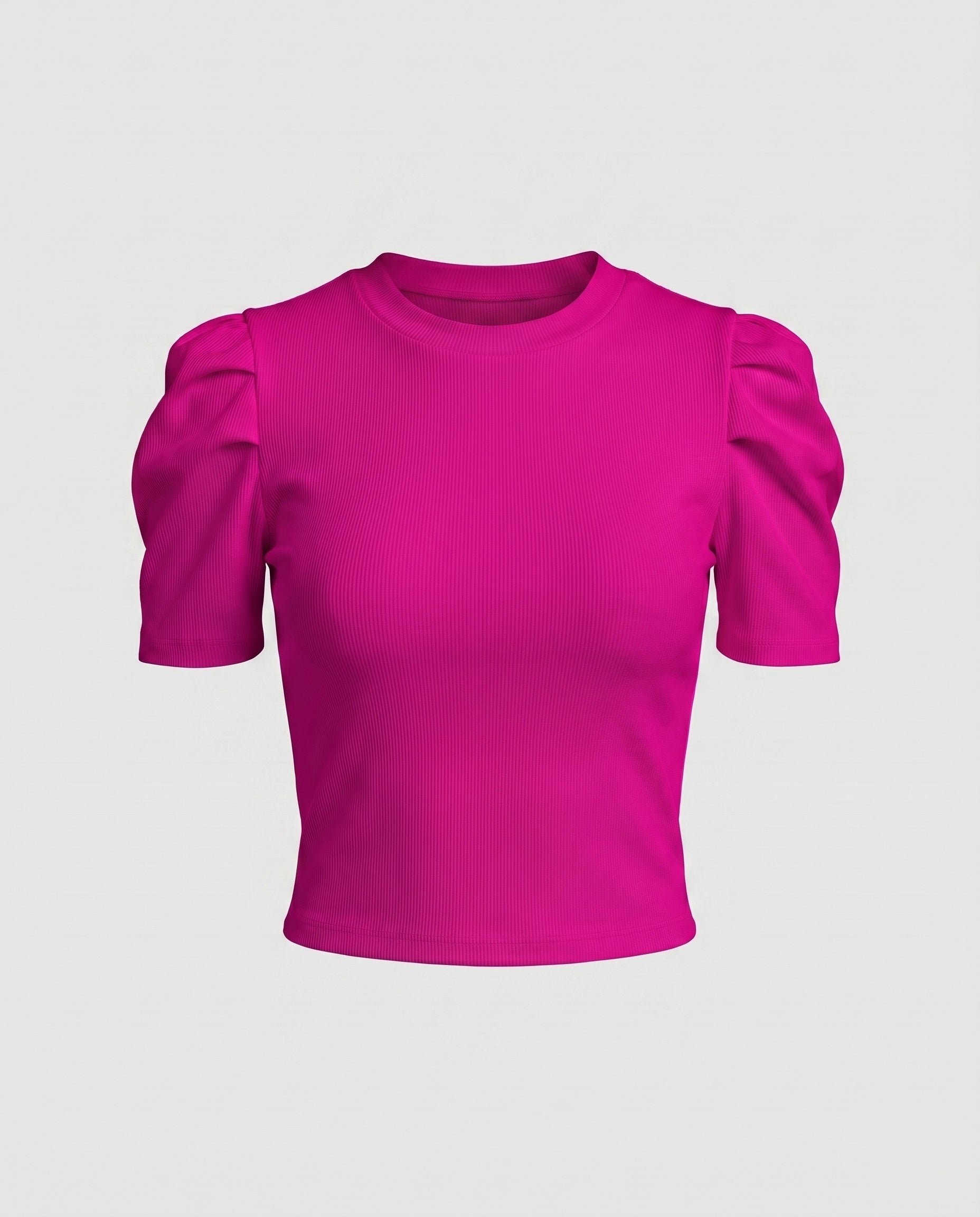 Women's Short-Sleeve Blouse Top with Puff Sleeves