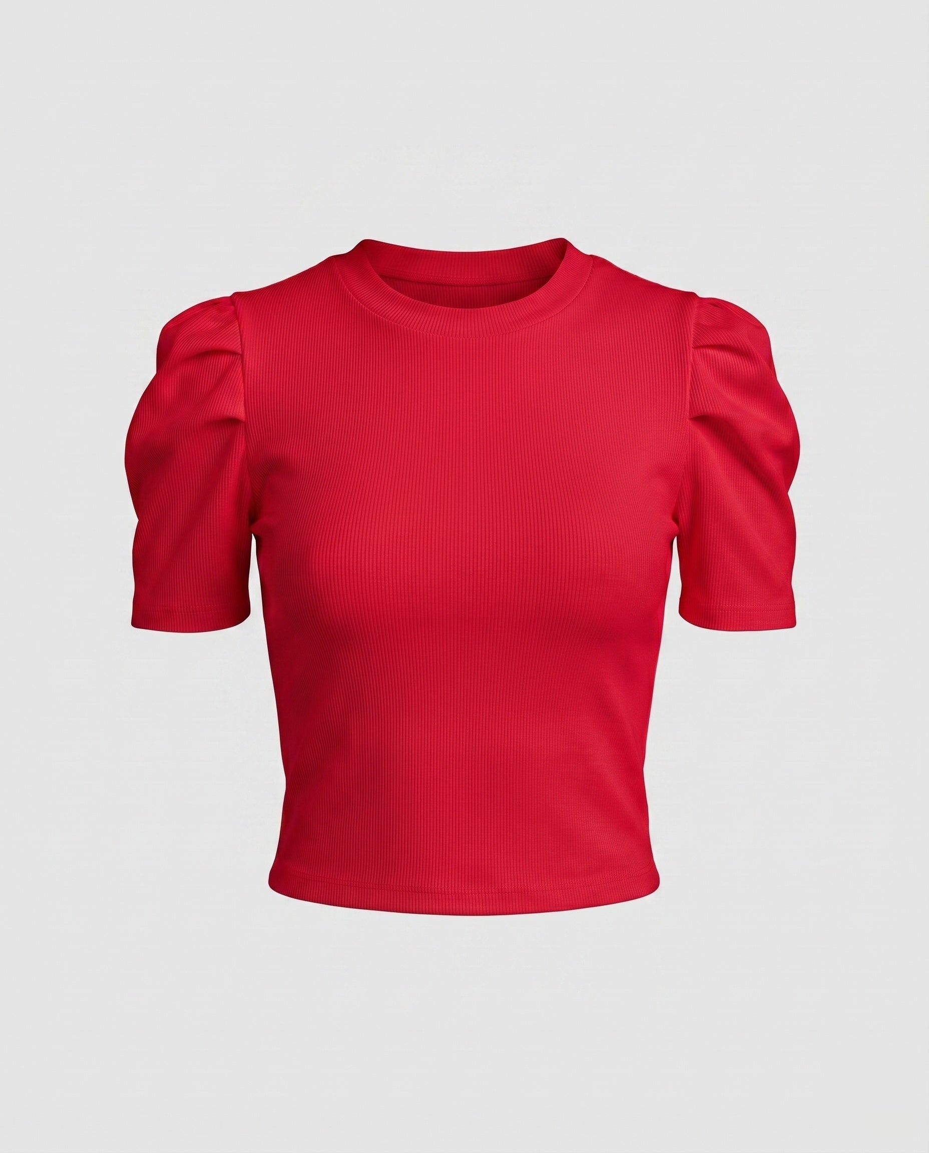 Women's Short-Sleeve Blouse Top with Puff Sleeves