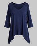 Women's Casual Blouse Shirt with Special Shoulder Cutouts
