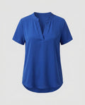 Women's Loose Blouse Top with V-Neck and Short Sleeve