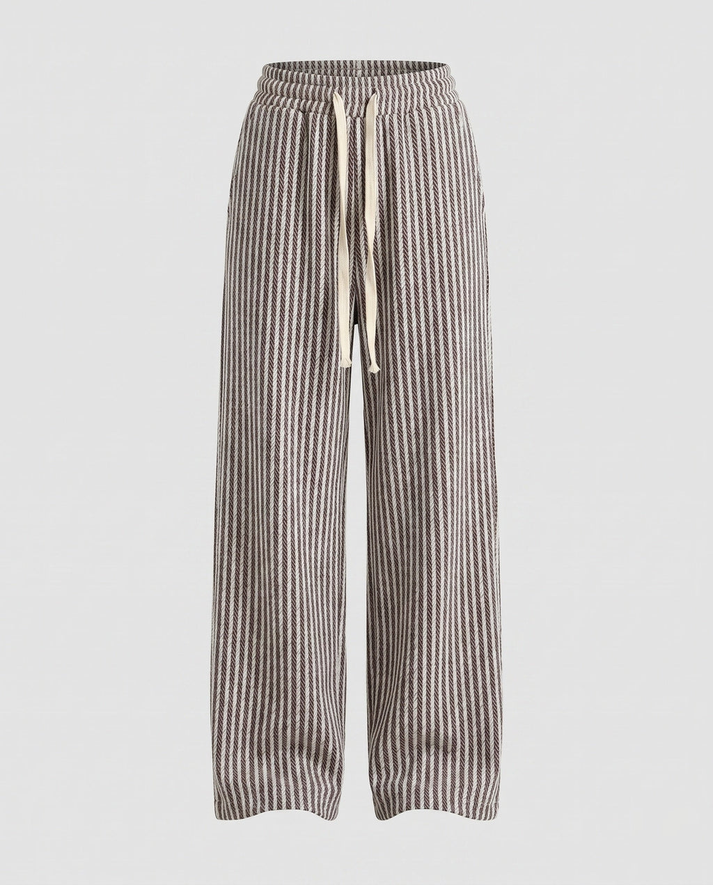 Women's Loose Knit Pants with Elegant Zigzag Pattern