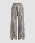 Women's Loose Knit Pants with Elegant Zigzag Pattern