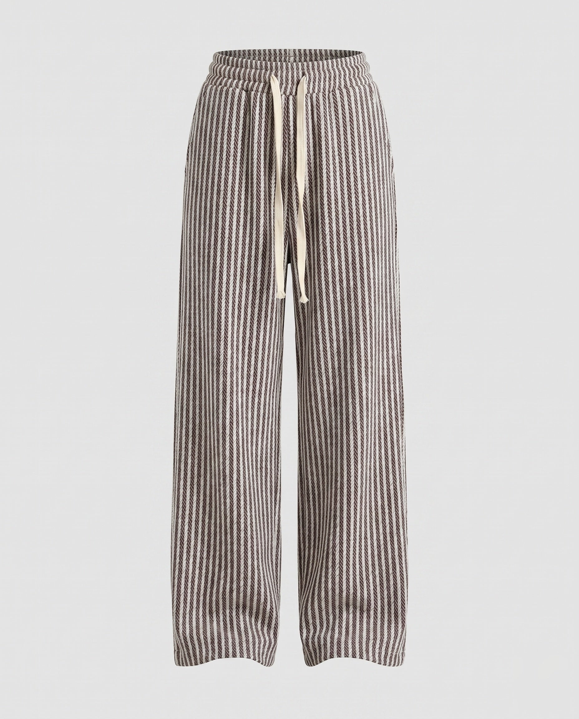 Women's Loose Knit Pants with Elegant Zigzag Pattern