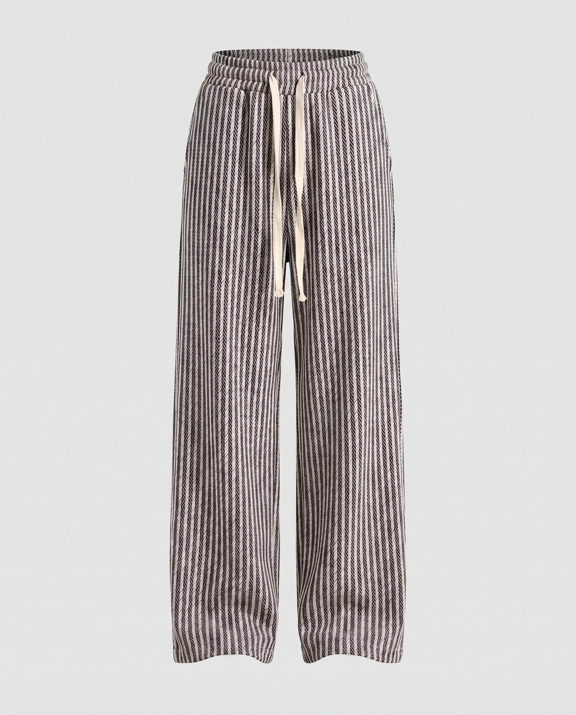 Women's Loose Knit Pants with Elegant Zigzag Pattern