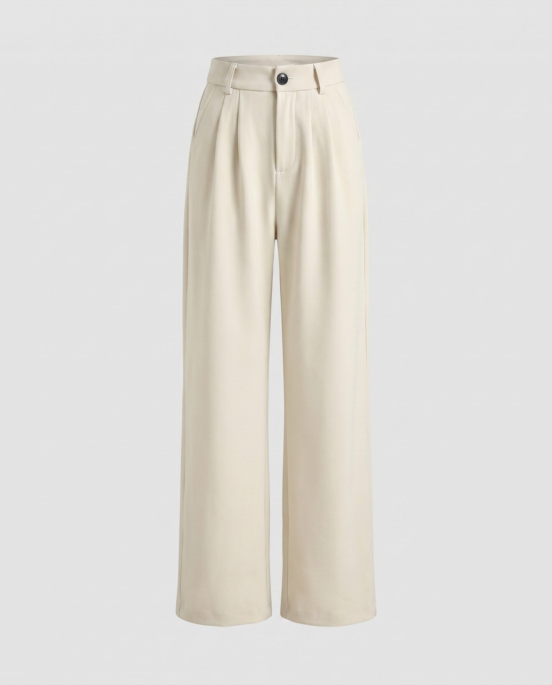 Women's High-Waisted Pleated Culottes with Belt Loops and Side Pockets