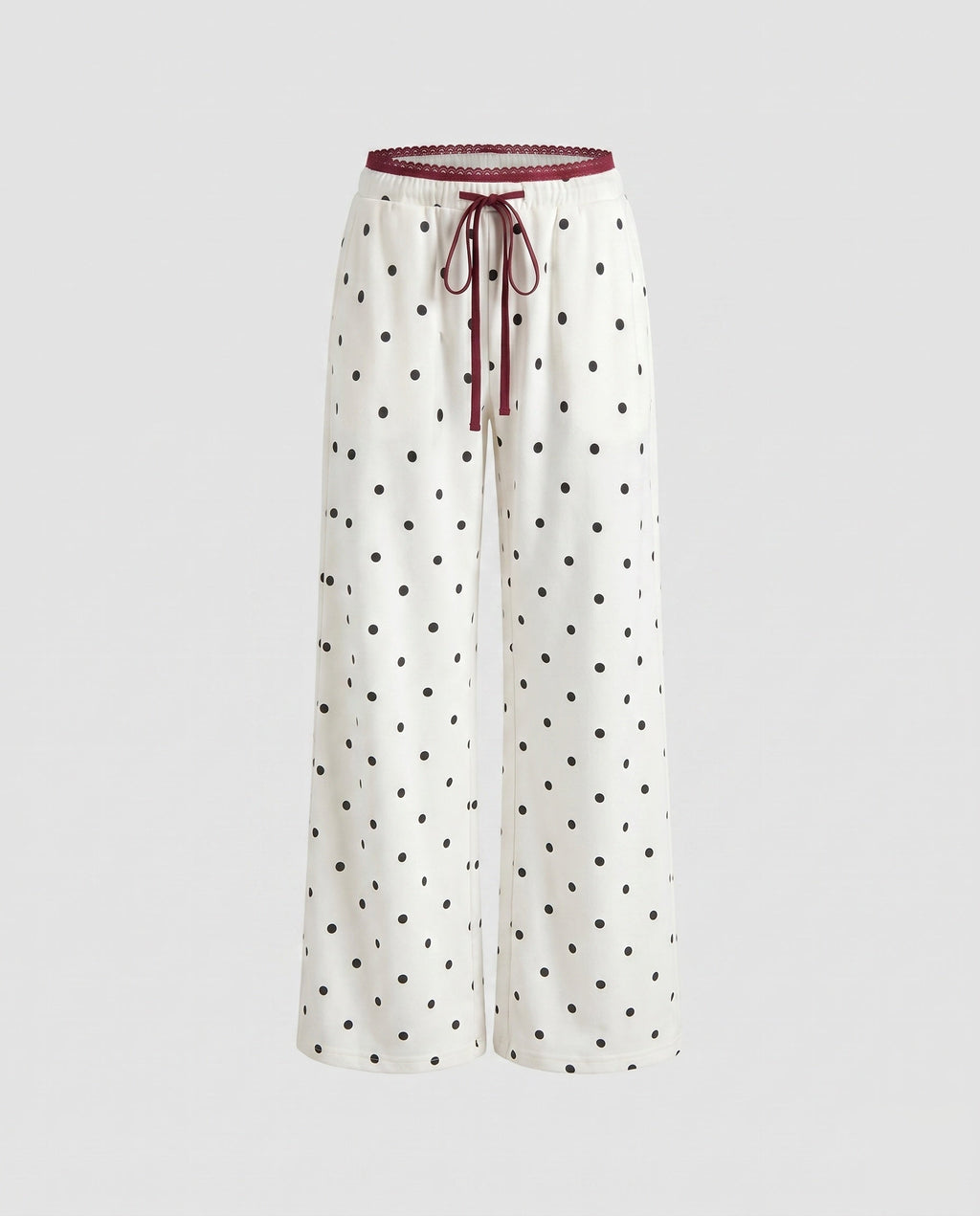 Women's Fine Satin Lounge Pants in Pajama Style with Wide Leg