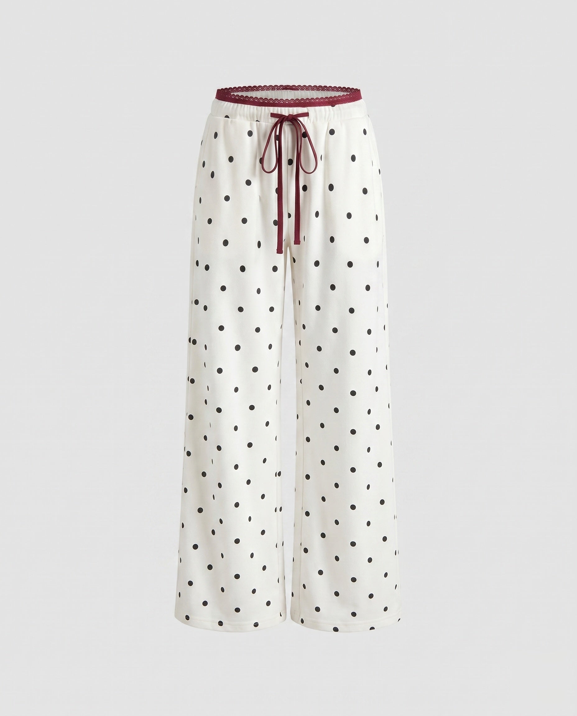 Women's Fine Satin Lounge Pants in Pajama Style with Wide Leg