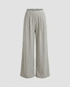 Women's High-Waisted Pleated Trousers with Wide Legs
